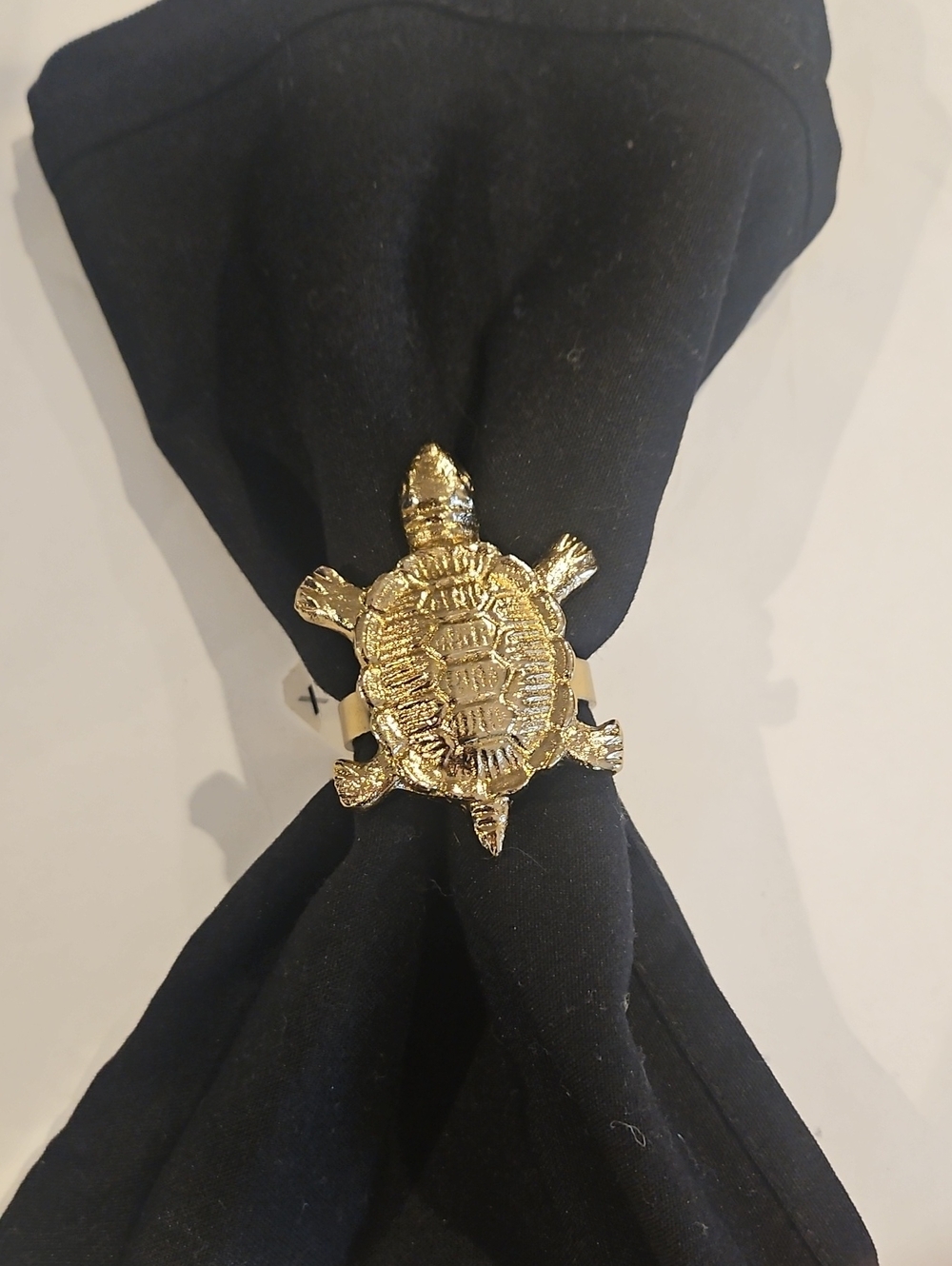 Set Of 12 Gold Toned Turtle Napkin Rings Holders
